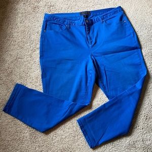 Royal Blue Classic fit colored twill jeans by Cato Premium